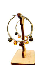 Load image into Gallery viewer, USHA- Brown and Amber Multi colored Wire wrapped Hoops