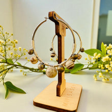 Load image into Gallery viewer, MALEAH- Brown Multi colored Wire wrapped Hoops