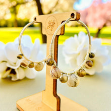 Load image into Gallery viewer, MALEAH- Brown Multi colored Wire wrapped Hoops