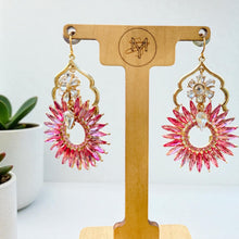 Load image into Gallery viewer, VIENNA- Pink and Gold Drop Earrings