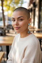 Load image into Gallery viewer, MAISHA- 3" Long Silver Multicolored Wire Wrapped Beaded Drop Earrings – Elegant Handmade Jewelry