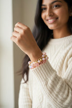 Load image into Gallery viewer, ROSELYNN- Pink and Gold Beaded Bracelet