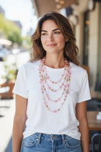 Load image into Gallery viewer, ROSALEE- Pink Multi-color, Multi-strand Beaded Necklace