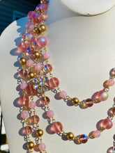 Load image into Gallery viewer, ROSALEE- Pink Multi-color, Multi-strand Beaded Necklace