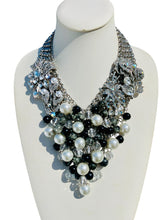 Load image into Gallery viewer, HARMONY- Black and White Bib Statement Necklace