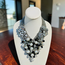 Load image into Gallery viewer, HARMONY- Black and White Bib Statement Necklace