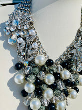 Load image into Gallery viewer, HARMONY- Black and White Bib Statement Necklace