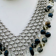 Load image into Gallery viewer, ADINA- Black and Silver Multi colored Beaded Short Necklace