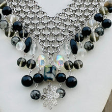 Load image into Gallery viewer, ADINA- Black and Silver Multi colored Beaded Short Necklace