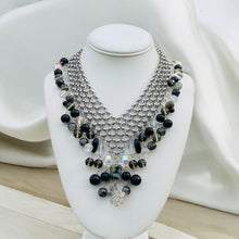 Load image into Gallery viewer, ADINA- Black and Silver Multi colored Beaded Short Necklace
