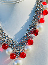 Load image into Gallery viewer, DAEANNA- Red and White Multi colored Beaded Necklace and Earring Set
