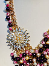 Load image into Gallery viewer, SERENITY- Magenta/ Dark Red Multi color Statement Necklace