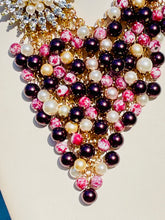 Load image into Gallery viewer, SERENITY- Magenta/ Dark Red Multi color Statement Necklace