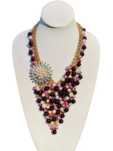 Load image into Gallery viewer, SERENITY- Magenta/ Dark Red Multi color Statement Necklace
