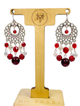 Load image into Gallery viewer, SHANTI- Red Multi colored Beaded Chandelier Earrings