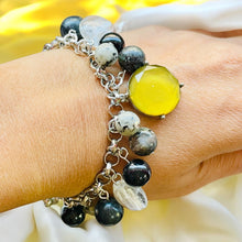 Load image into Gallery viewer, Black and Silver Bracelet, Beaded Bracelet