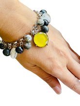 Load image into Gallery viewer, HEIDI- Black Multi colored Beaded Charm Bracelet