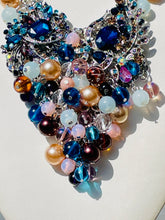 Load image into Gallery viewer, XAVIER- Blue and Pink Multicolored Beaded Bib Necklace