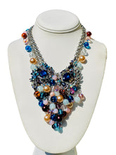 Load image into Gallery viewer, XAVIER- Blue and Pink Multicolored Beaded Bib Necklace