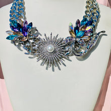 Load image into Gallery viewer, MILLIE - Blue and Purple Multicolored Statement Necklace