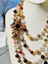 Load image into Gallery viewer, RAELYN-  Pink and Brown Multi-color, Multi-strand Beaded Necklace