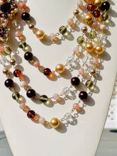 Load image into Gallery viewer, RAELYN- Pink and Brown Multi-color, Multi-strand Beaded Necklace