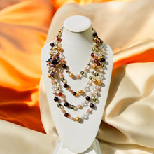 Load image into Gallery viewer, RAELYN- Pink and Brown Multi-color, Multi-strand Beaded Necklace