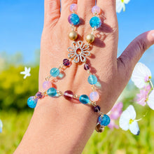 Load image into Gallery viewer, AVANA- Purple, Pink and Blue, Beaded Finger Bracelet