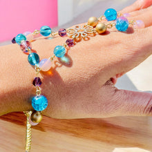 Load image into Gallery viewer, AVANA- Purple, Pink and Blue, Beaded Finger Bracelet