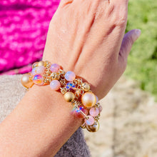 Load image into Gallery viewer, ALORA- Pink and Gold Beaded Braided Bracelet