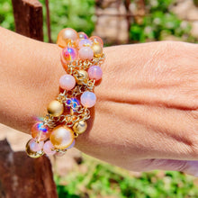 Load image into Gallery viewer, ALORA- Pink and Gold Beaded Braided Bracelet