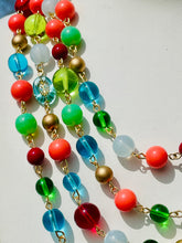 Load image into Gallery viewer, ROBIN- Green, Orange and Blue Multi-color, Multi-strand Short Beaded Necklace