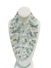 Load image into Gallery viewer, SOLANA- White Pearl and Gray Multi-strand Beaded Necklace