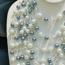 Load image into Gallery viewer, SOLANA- White Pearl and Gray Multi-strand Beaded Necklace