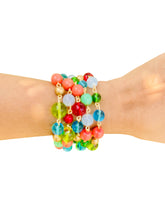 Load image into Gallery viewer, CELESTE- Green, Orange and Blue Multi-color, Multi-strand Cuff Bracelet