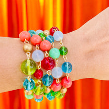 Load image into Gallery viewer, CELESTE- Green, Orange and Blue Multi-color, Multi-strand Cuff Bracelet