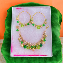 Load image into Gallery viewer, LIVIANNA- Green Earrings & Bracelet Set