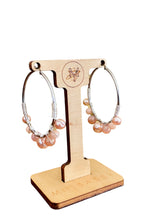 Load image into Gallery viewer, JUNIPER- Peach Multi colored Wire wrapped Hoops