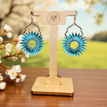Load image into Gallery viewer, EDITH- Blue and Gold Drop Earrings
