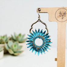 Load image into Gallery viewer, EDITH- Blue and Gold Drop Earrings
