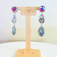 Load image into Gallery viewer, MAISHA- 3" Long Silver Multicolored Wire Wrapped Beaded Drop Earrings – Elegant Handmade Jewelry