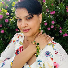Load image into Gallery viewer, LIVIANNA- Green Earrings & Bracelet Set