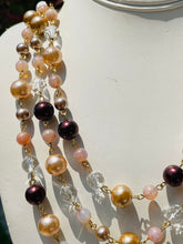 Load image into Gallery viewer, RAELYN- Pink and Brown Multi-color, Multi-strand Beaded Necklace