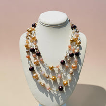 Load image into Gallery viewer, Brown and Gold Multi strand Necklace Neutral Color Beaded Necklace