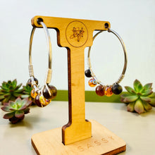 Load image into Gallery viewer, USHA- Brown and Amber Multi colored Wire wrapped Hoops
