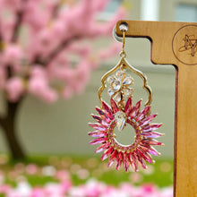 Load image into Gallery viewer, VIENNA- Pink and Gold Drop Earrings
