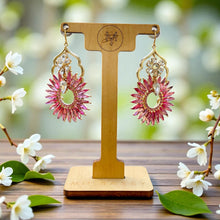 Load image into Gallery viewer, VIENNA- Pink and Gold Drop Earrings
