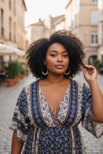 Load image into Gallery viewer, GINGER- White Pearl and Gold Beaded Wire-wrapped Hoop Earrings
