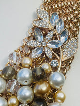 Load image into Gallery viewer, WYNTER - Pearl and Gold Multi color Bib Statement Necklace
