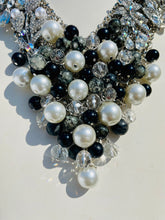 Load image into Gallery viewer, HARMONY- Black and White Bib Statement Necklace
